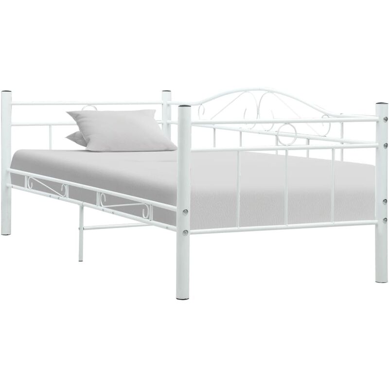 

Estructura de cama de metal blanco 90x200 cm