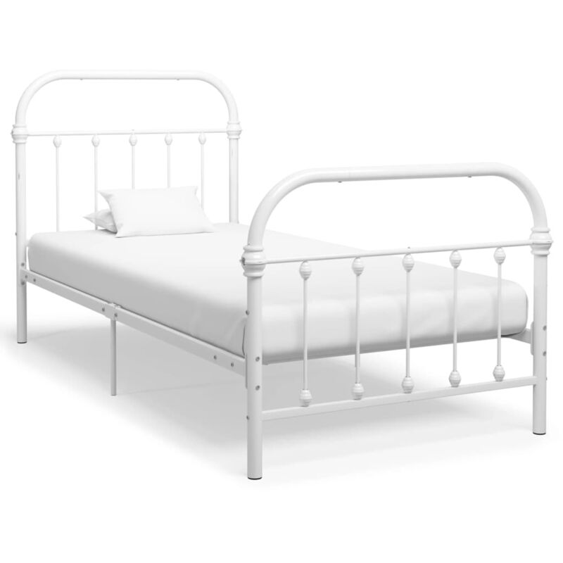 

Estructura de cama de metal blanco 90x200 cm