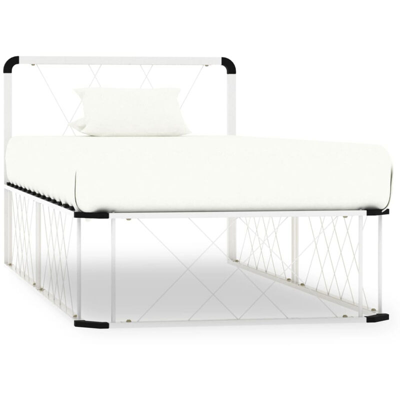 

Estructura de cama de metal blanco 90x200 cm