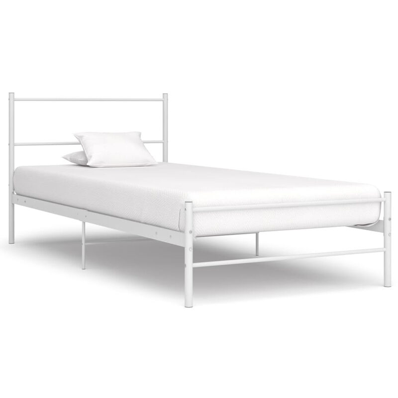 

Estructura de cama de metal blanco 90x200 cm