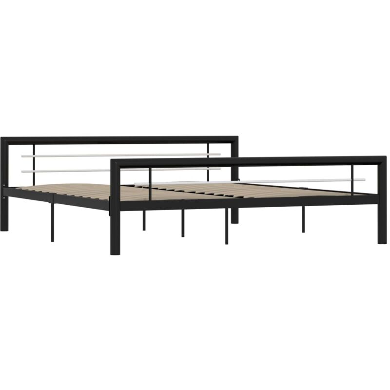 

Estructura de Cama de Metal Negro y Blanco 180x200 cm - Negro - Vidaxl