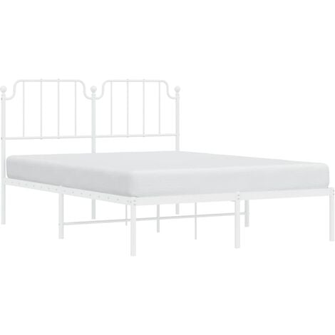 Estructura de cama de metal con cabecero blanca 150x200 cm vidaXL