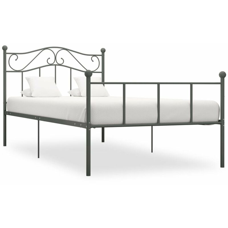 

Estructura de cama de metal gris 100x200 cm