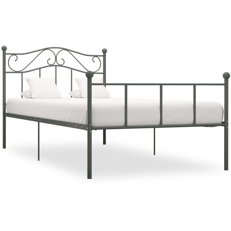 

Estructura de cama de metal gris 100x200 cm