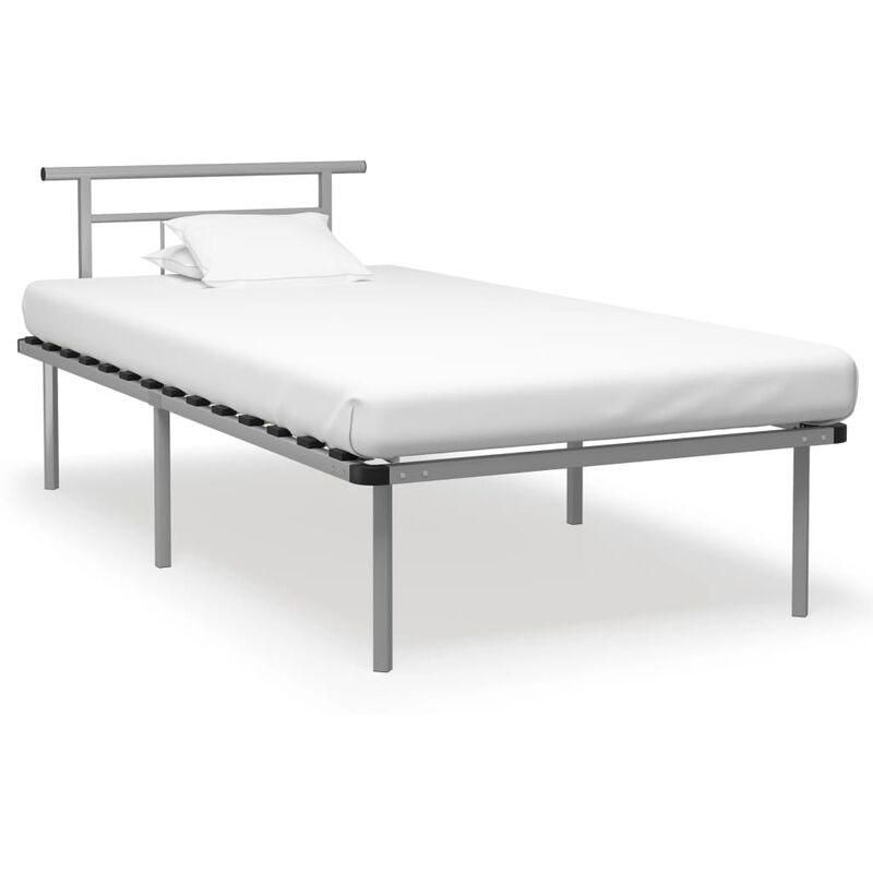 

Estructura de cama de metal gris 100x200 cm