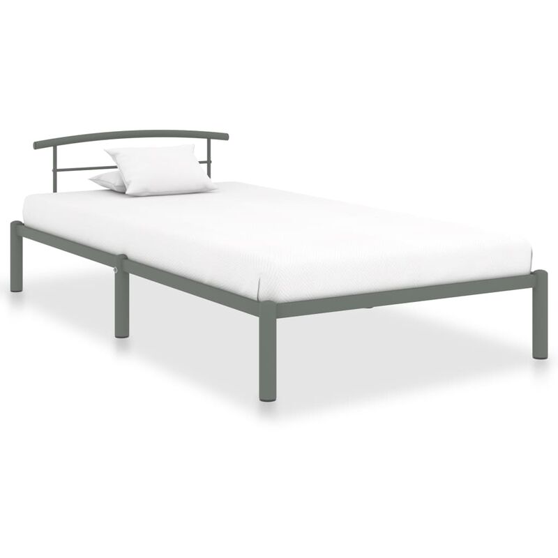 

Estructura de cama de metal gris 100x200 cm - Gris