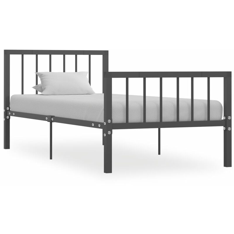 

Estructura de cama de metal gris 100x200 cm