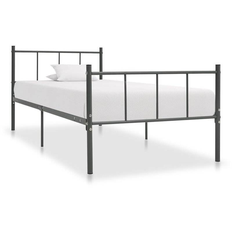 

Estructura de cama de metal gris 100x200 cm