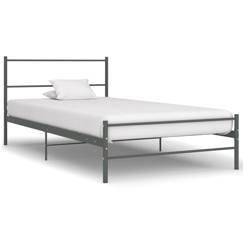 

Estructura de cama de metal gris 100x200 cm