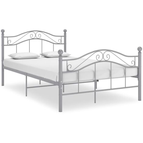 Estructura de cama de metal gris 120x200 cm