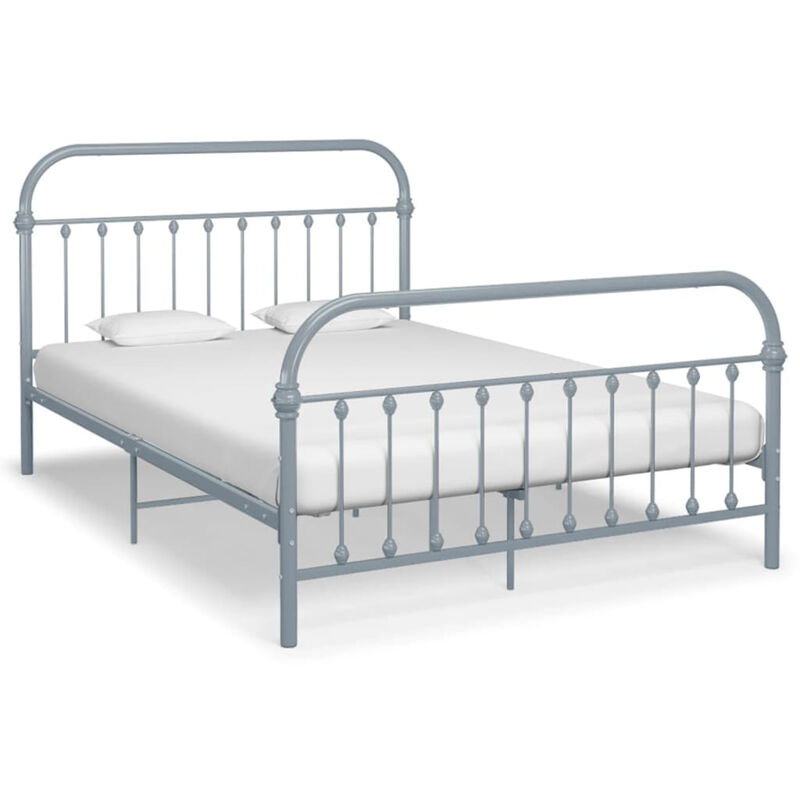 

Estructura de cama de metal gris 140x200 cm