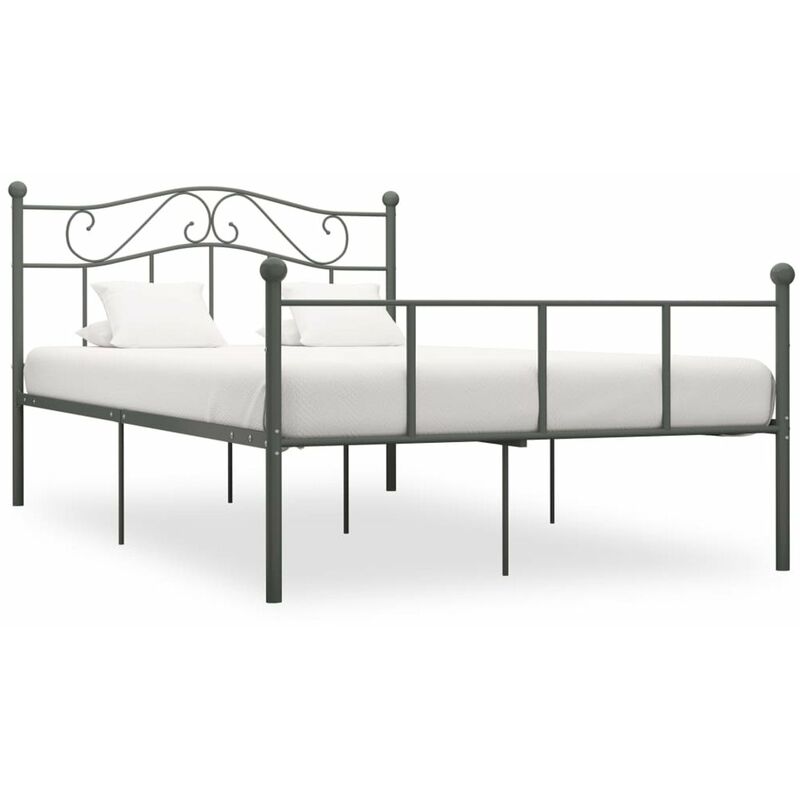 

Estructura de cama de metal gris 140x200 cm
