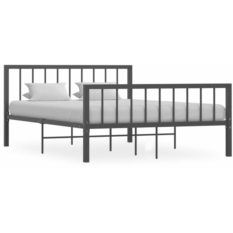 

Estructura de cama de metal gris 140x200 cm