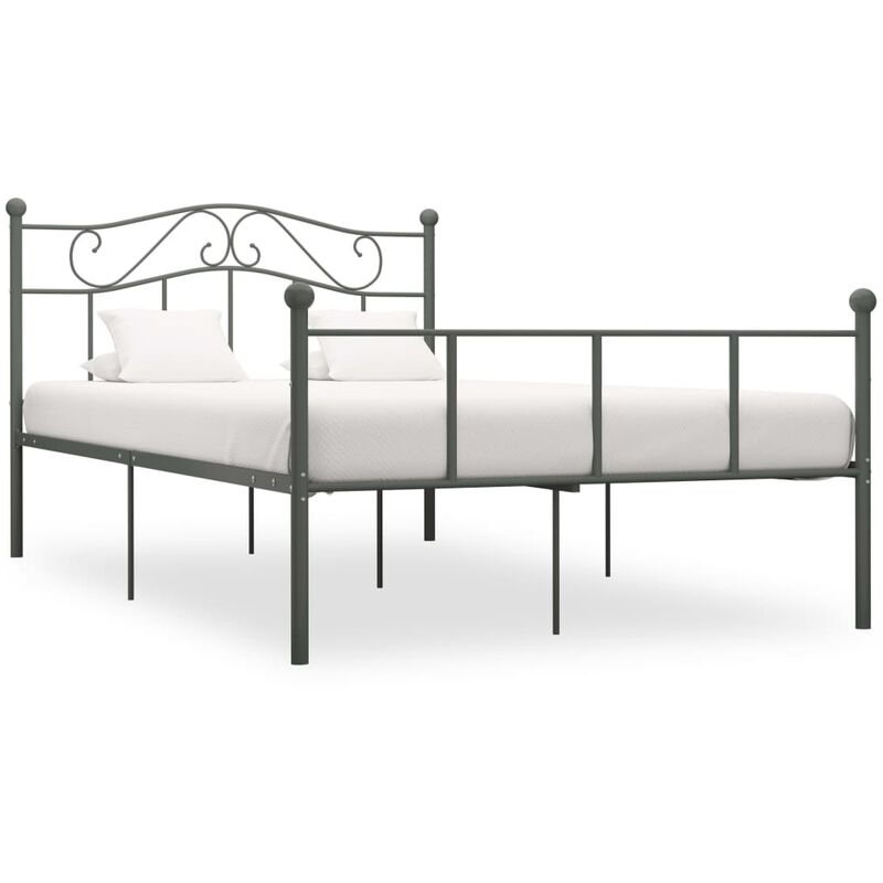 

Estructura de cama de metal gris 140x200 cm