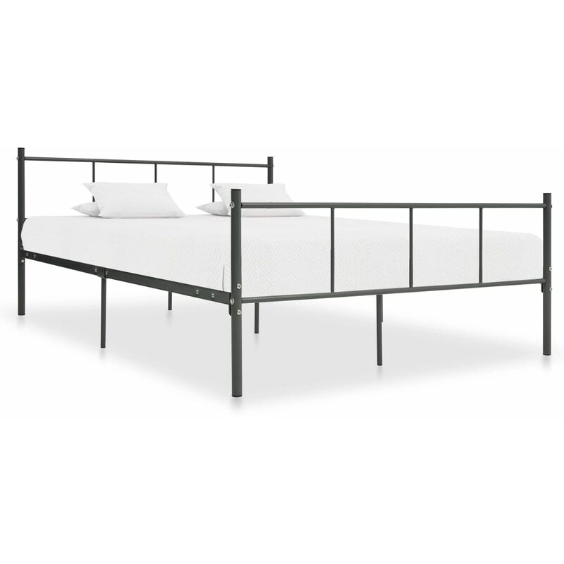 

Estructura de cama de metal gris 140x200 cm