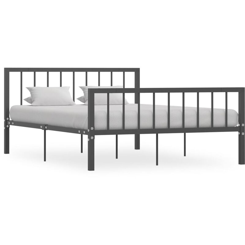 

Estructura de cama de metal gris 140x200 cm