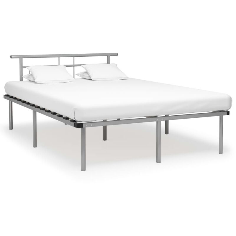 

Estructura de cama de metal gris 140x200 cm