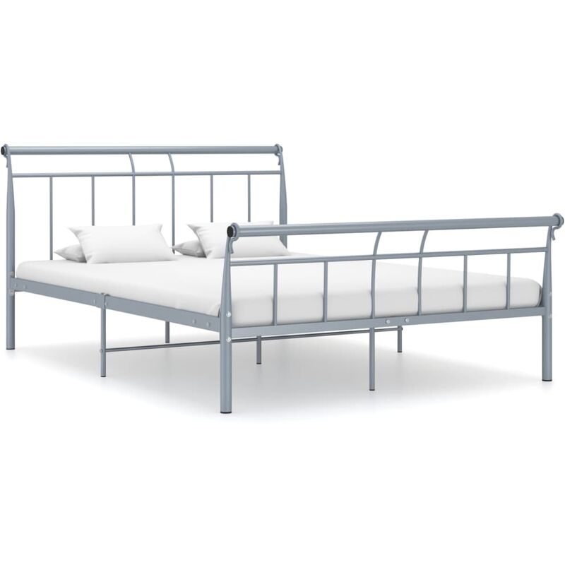 

Estructura de cama de metal gris 140x200 cm