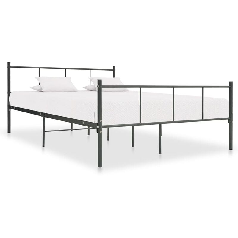 

Estructura de cama de metal gris 140x200 cm - Gris
