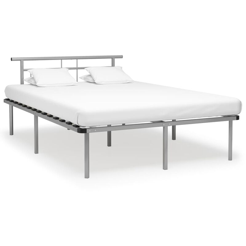 

Estructura de cama de metal gris 140x200 cm - Gris