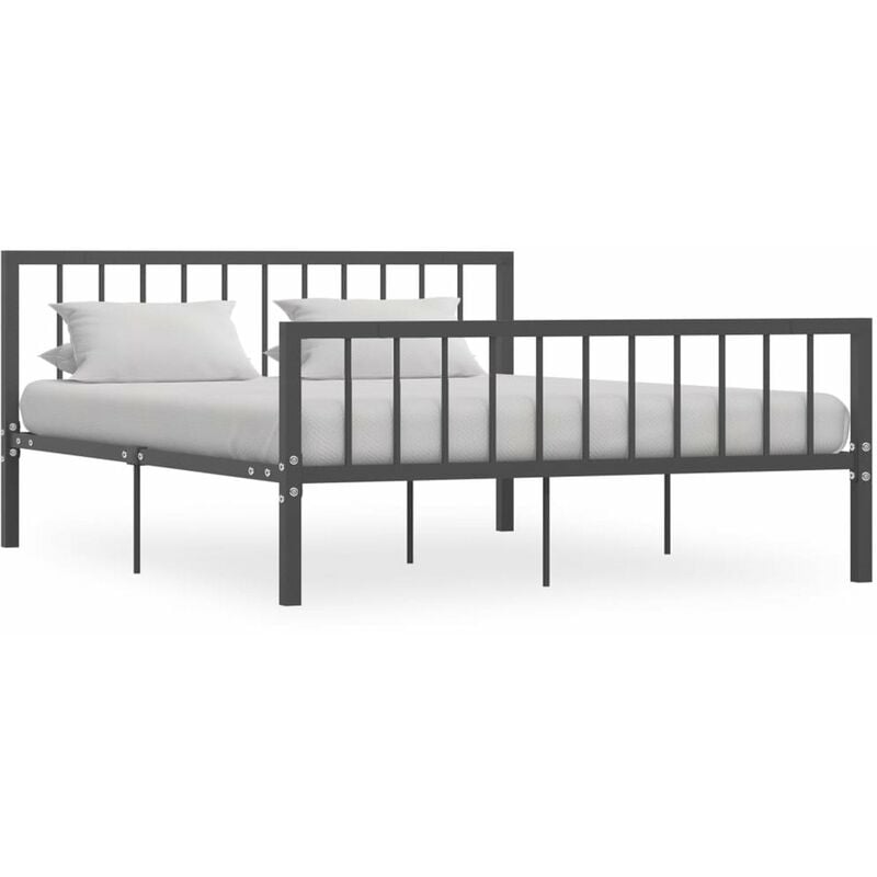 

Estructura de cama de metal gris 160x200 cm