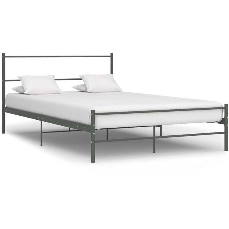 

Estructura de cama de metal gris 160x200 cm