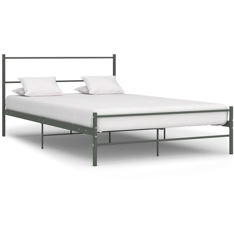 

Estructura de cama de metal gris 160x200 cm
