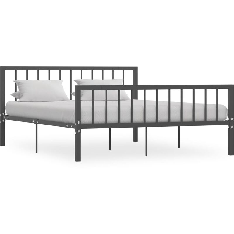 

Estructura de cama de metal gris 160x200 cm
