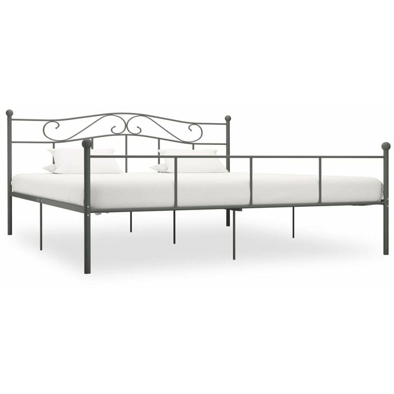 

Estructura de cama de metal gris 180x200 cm