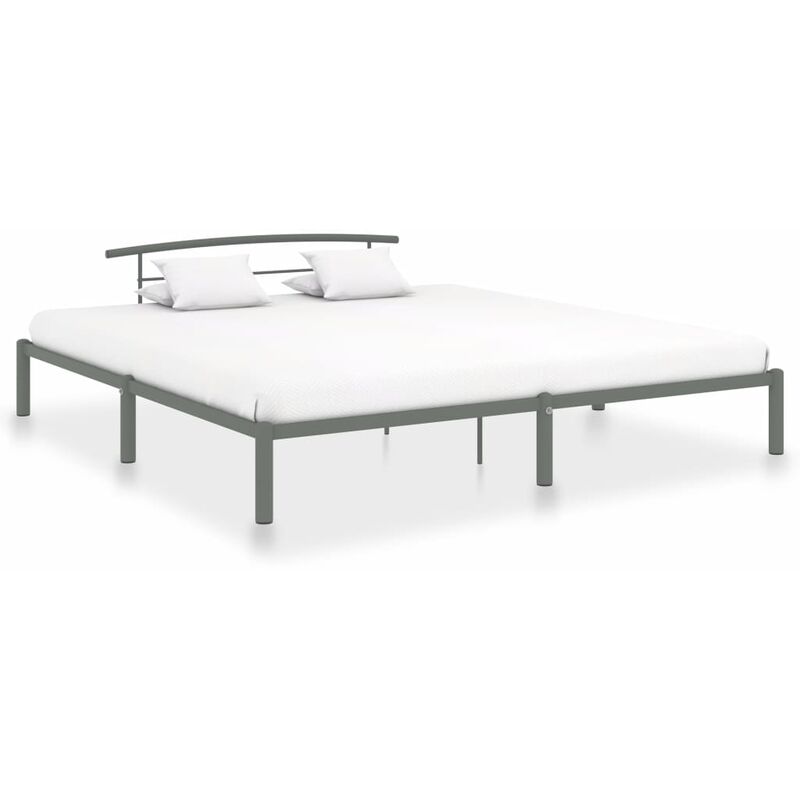 

Estructura de cama de metal gris 180x200 cm