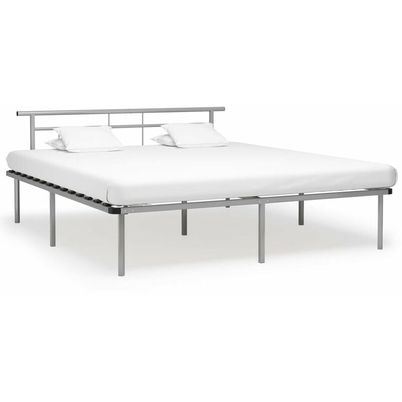 

Estructura de cama de metal gris 180x200 cm