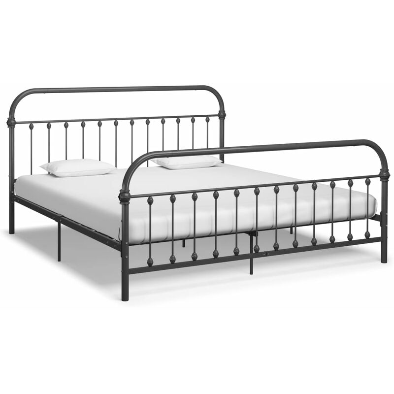 

Estructura de cama de metal gris 180x200 cm