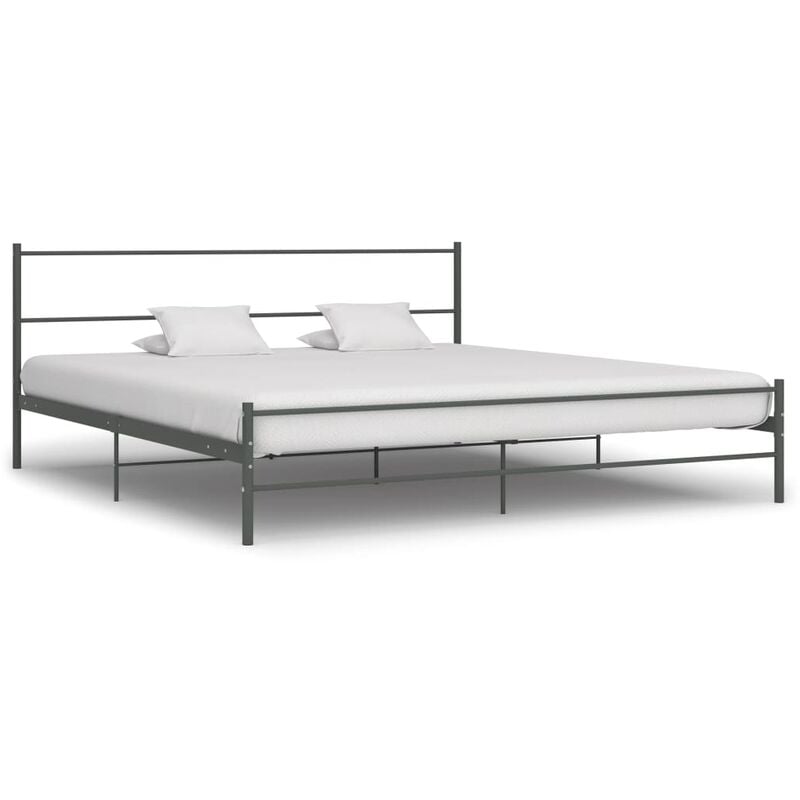 

Estructura de cama de metal gris 180x200 cm - Gris