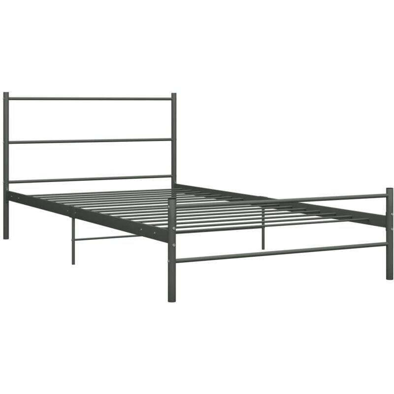 

Estructura de Cama de Metal Gris 100x200 cm - Gris - Vidaxl