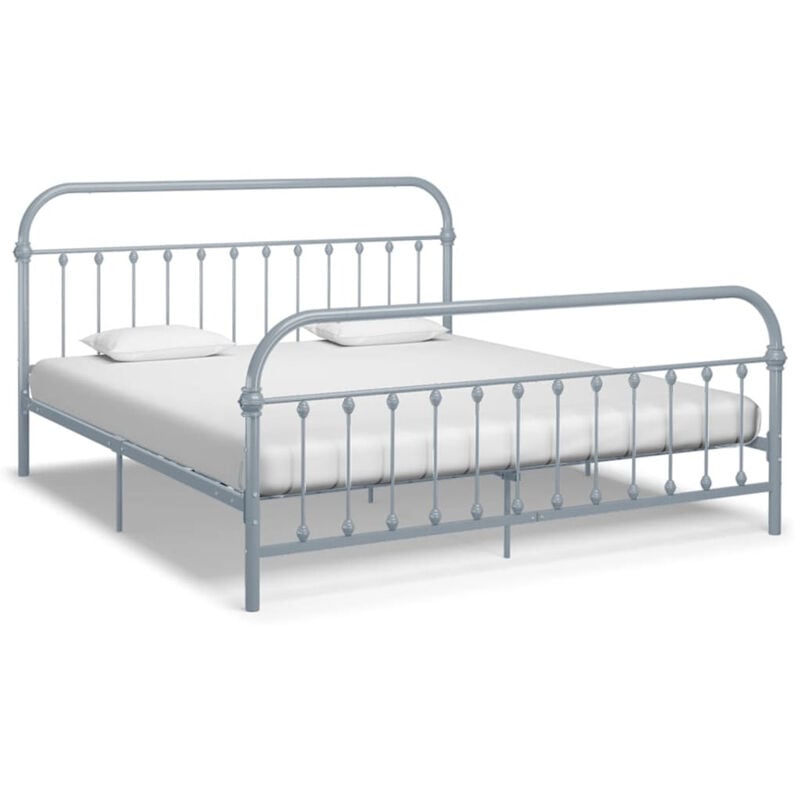 

Estructura de cama de metal gris 180x200 cm