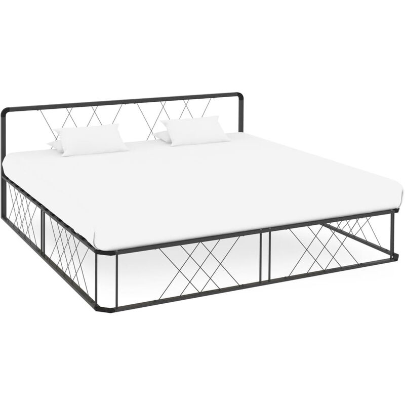 

Estructura de cama de metal gris 180x200 cm