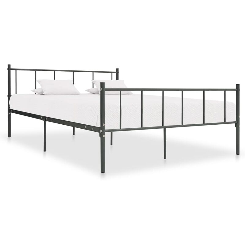 

Estructura de cama de metal gris 180x200 cm