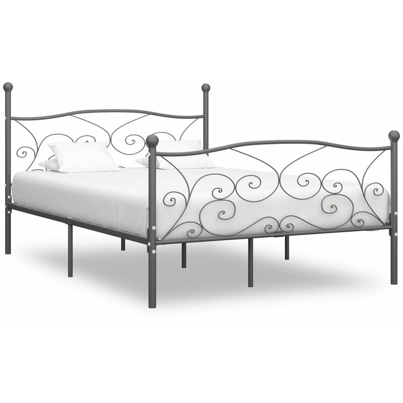 

Estructura de cama de metal gris 200x200 cm