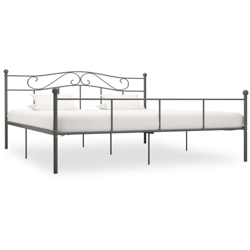 

Estructura de cama de metal gris 200x200 cm