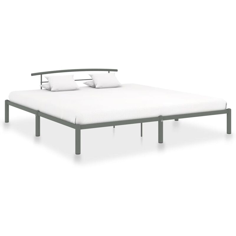 

Estructura de cama de metal gris 200x200 cm