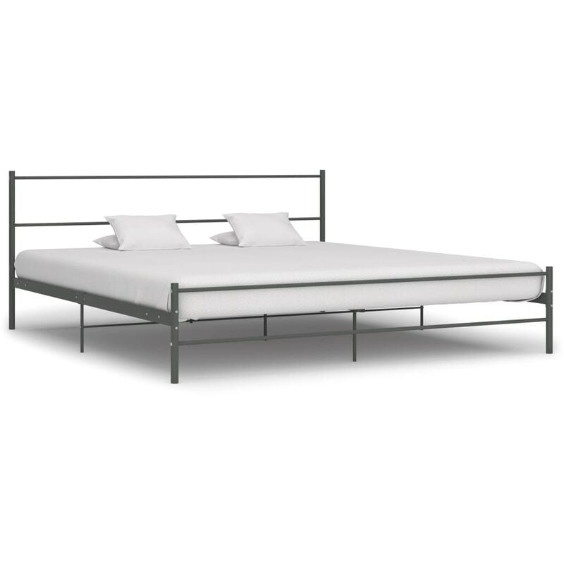 

Estructura de cama de metal gris 200x200 cm
