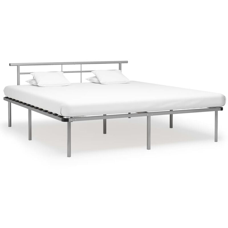 

Estructura de cama de metal gris 200x200 cm