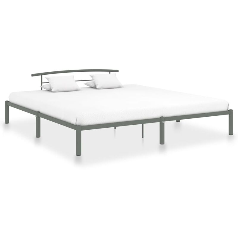 

Estructura de cama de metal gris 200x200 cm - Gris