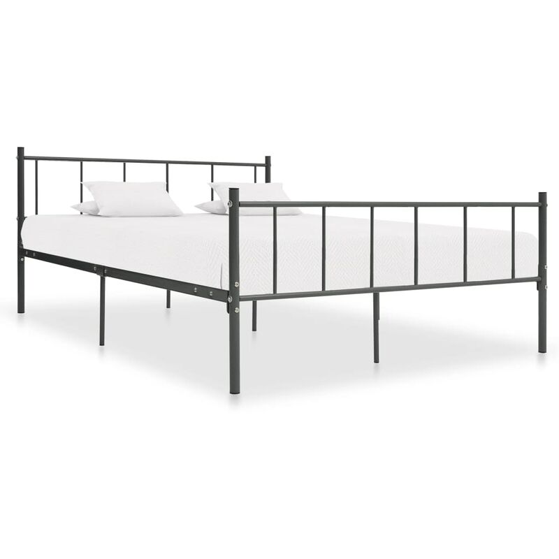 

Estructura de cama de metal gris 200x200 cm