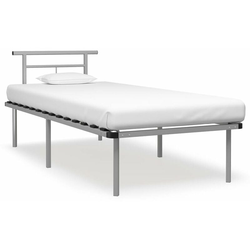 

Estructura de cama de metal gris 90x200 cm