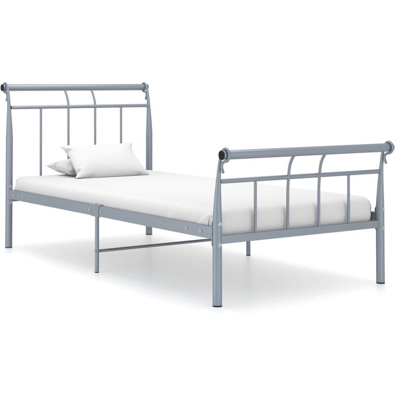 

Estructura de cama de metal gris 90x200 cm