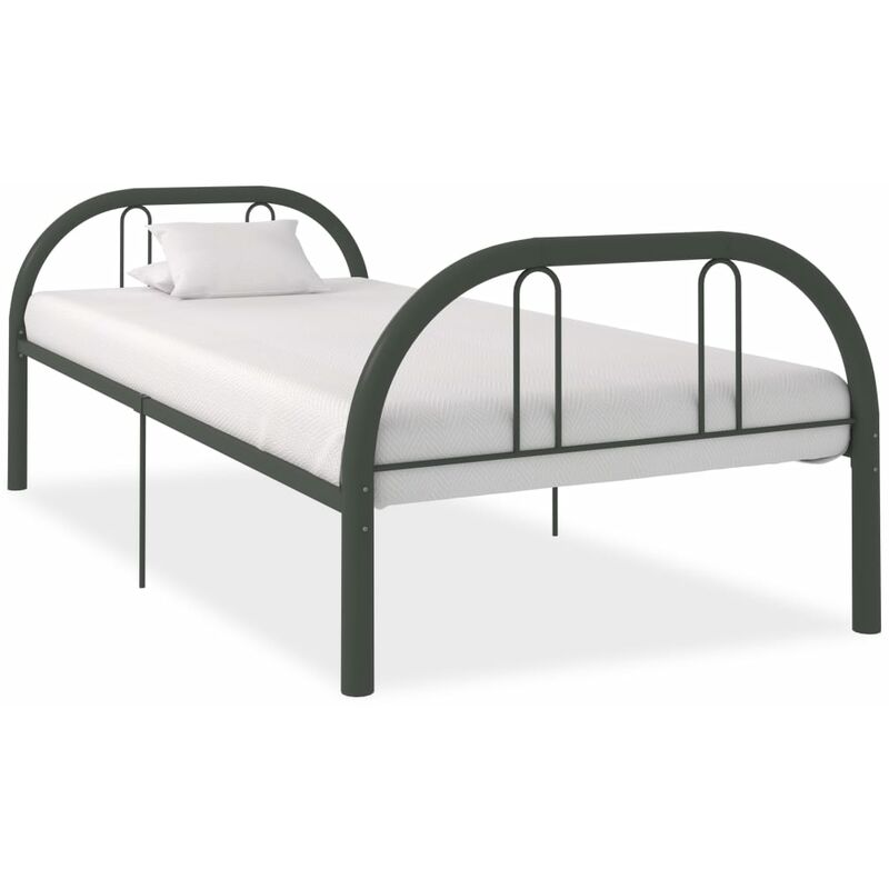 

Estructura de cama de metal gris 90x200 cm - Gris