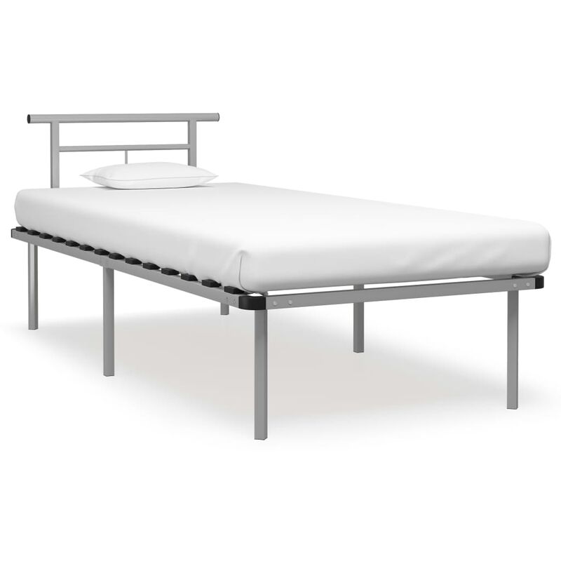 

Estructura de cama de metal gris 90x200 cm - Gris