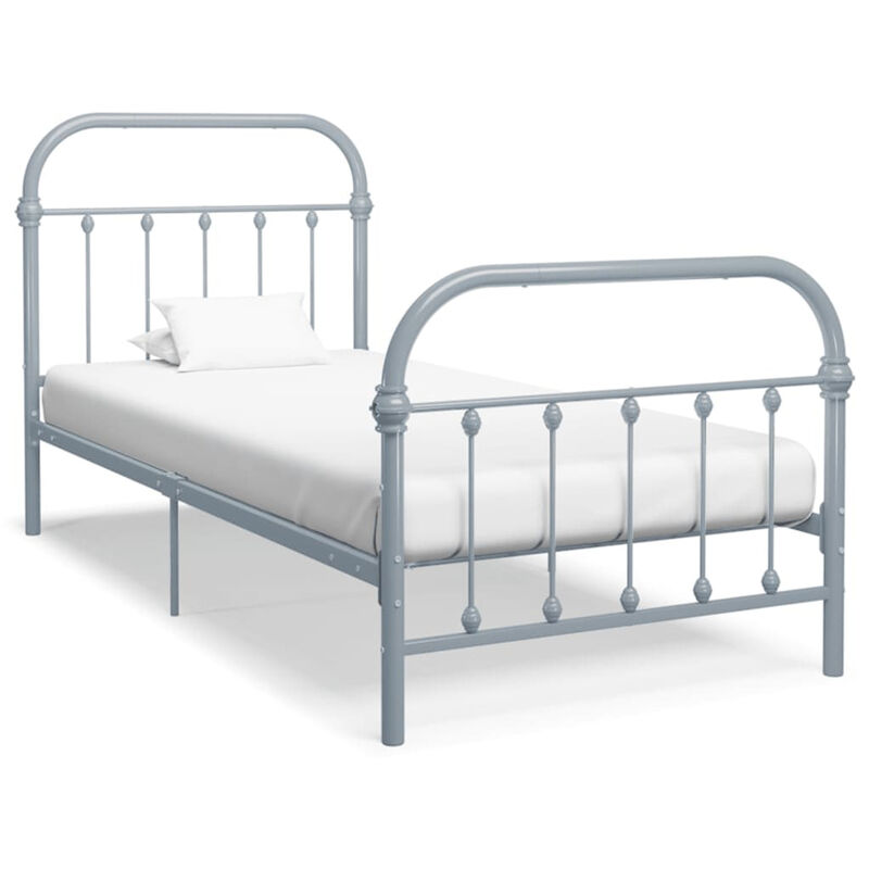 

Estructura de cama de metal gris 90x200 cm