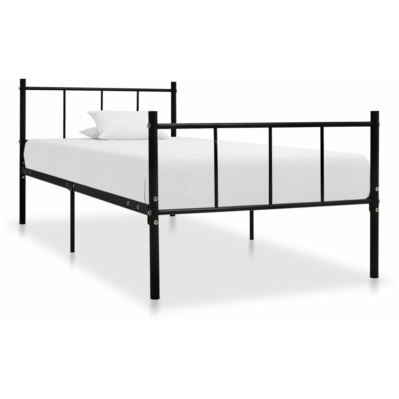 

Estructura de cama de metal negro 100x200 cm - Negro